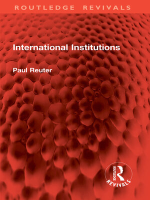 cover image of International Institutions
